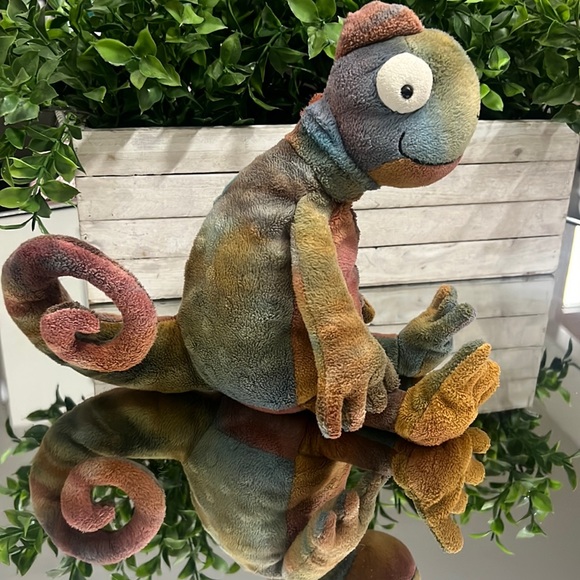 Jellycat London Colin Chameleon Plush Stuffed Animal Tye Dye Lizard Iguana - Picture 2 of 6